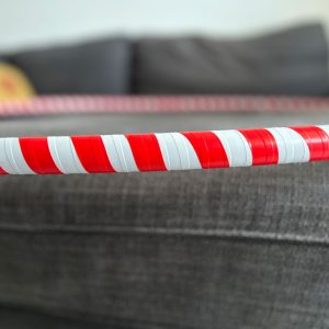 Candy Cane Hippy Hoop, white with red stripes
