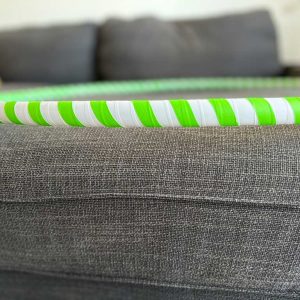 White base tape with vibrant neon green reactive tape stripes