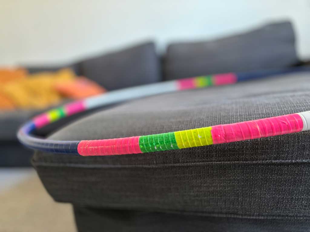 Navy blue, neon pink fluorescent tape, with yellow and green reflective tape