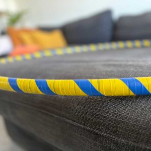 Yellow and blue striped hoop