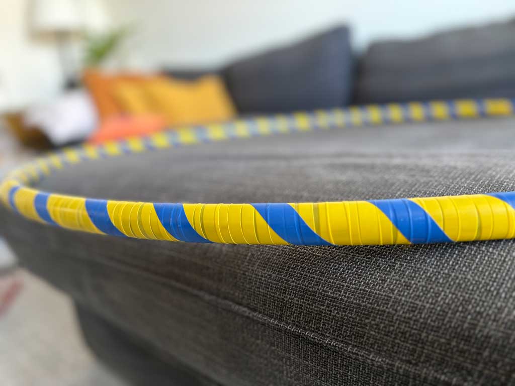 Yellow and blue striped hoop