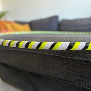Hoop with \white and black tape, and yellow neon tape